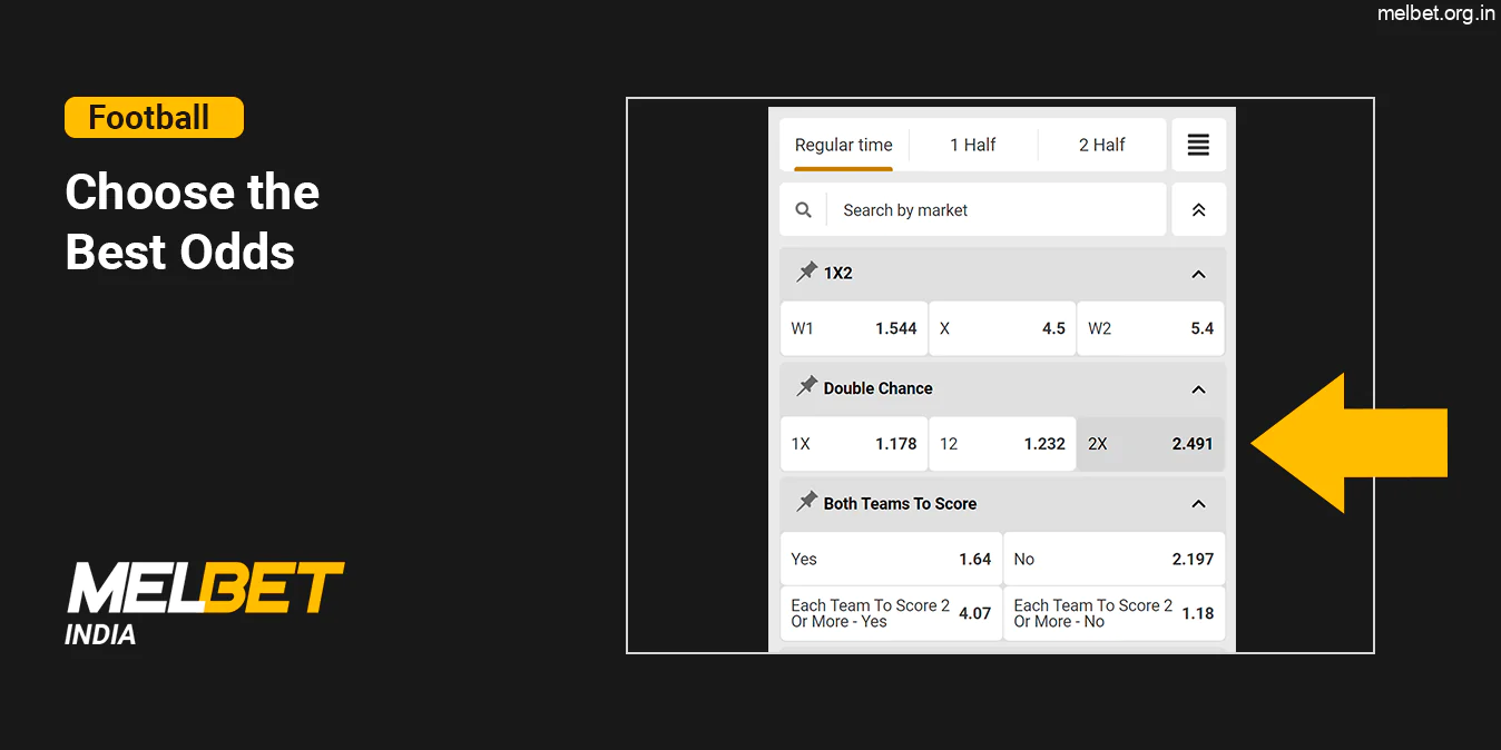 Choose the bets football odds to bet - Melbet