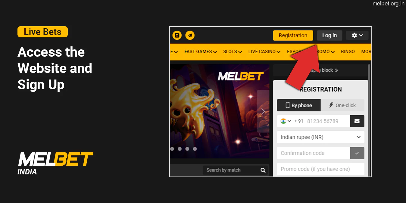 Access Melbet Website or Mobile App to start doing live sports bets