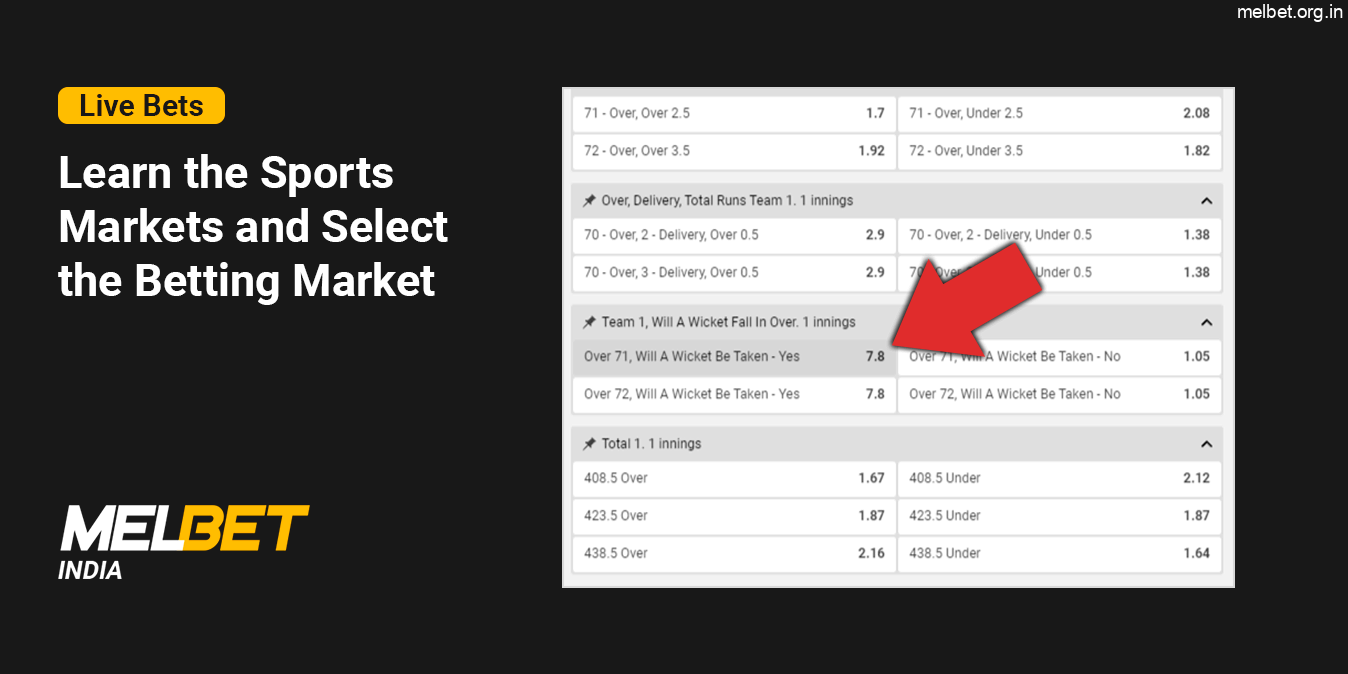 Learn the Sports Markets to make a live sports bet at Melbet